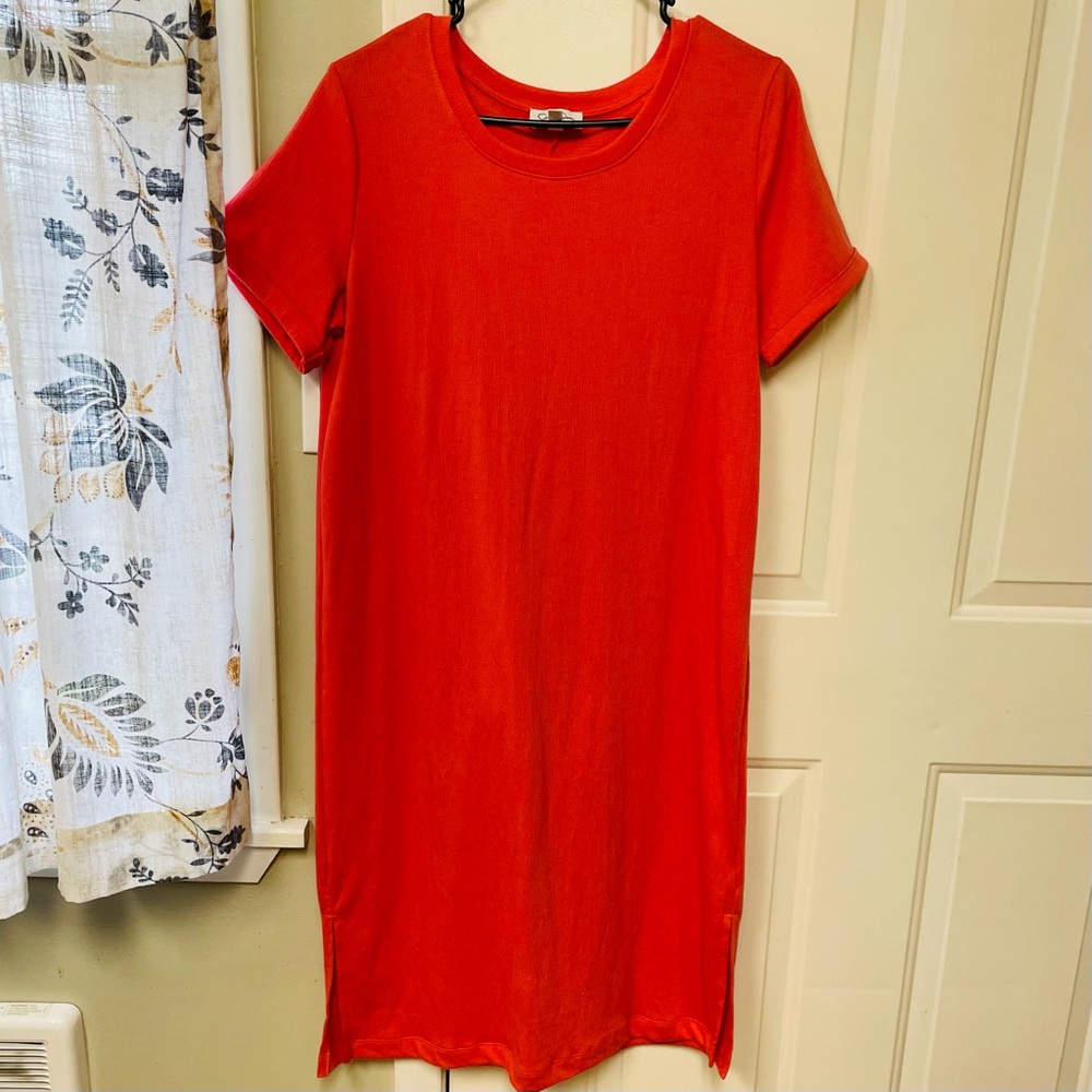 Casual Red T-Shirt Dress